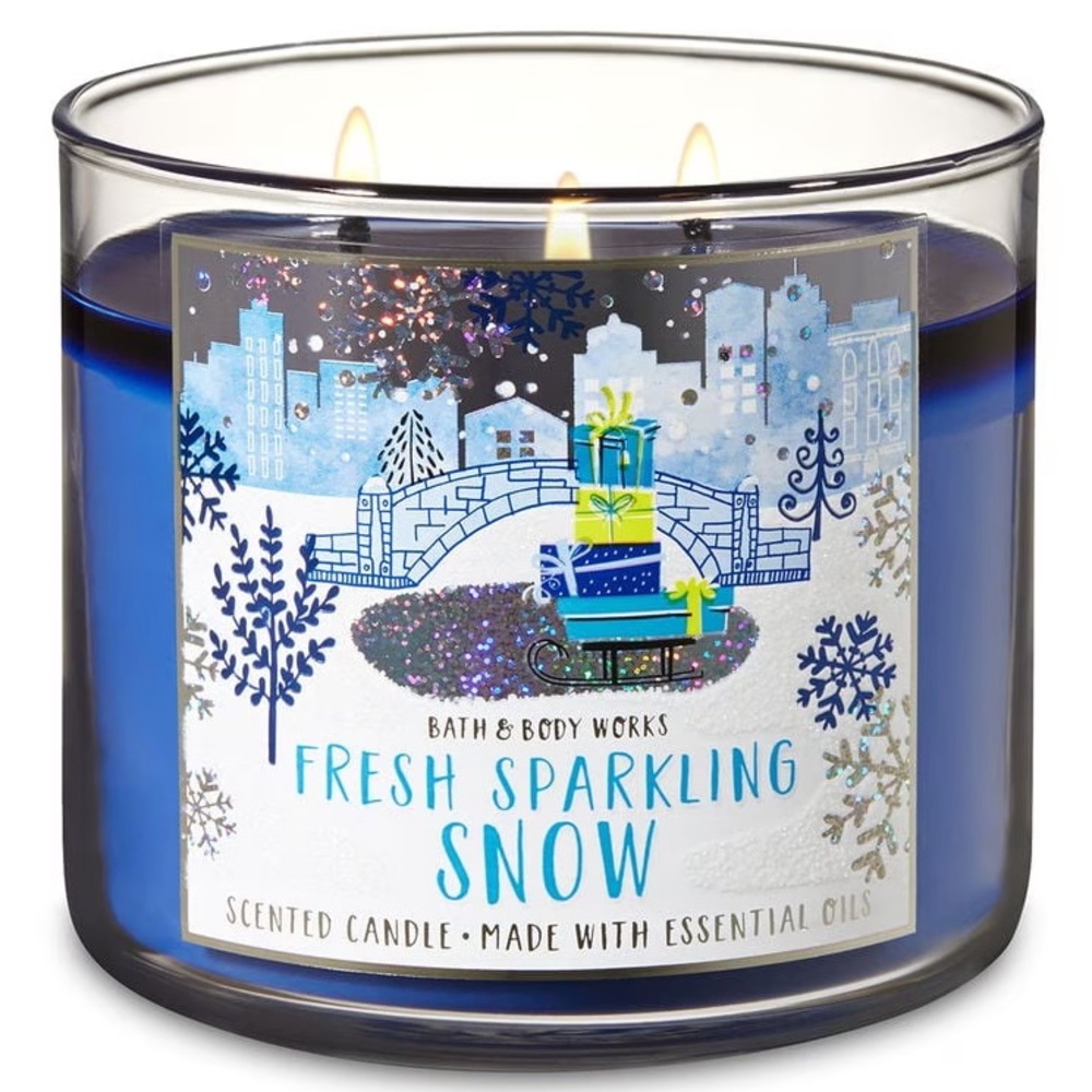 Bath and Body Works “Fresh Sparkling Snow” 3-Wick Candle